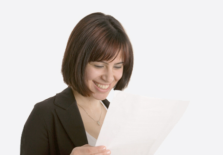 Woman reading easy read information